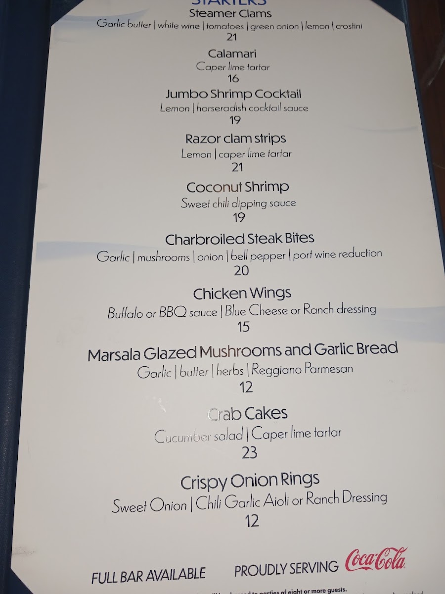 Emily's Fine Dining menu board