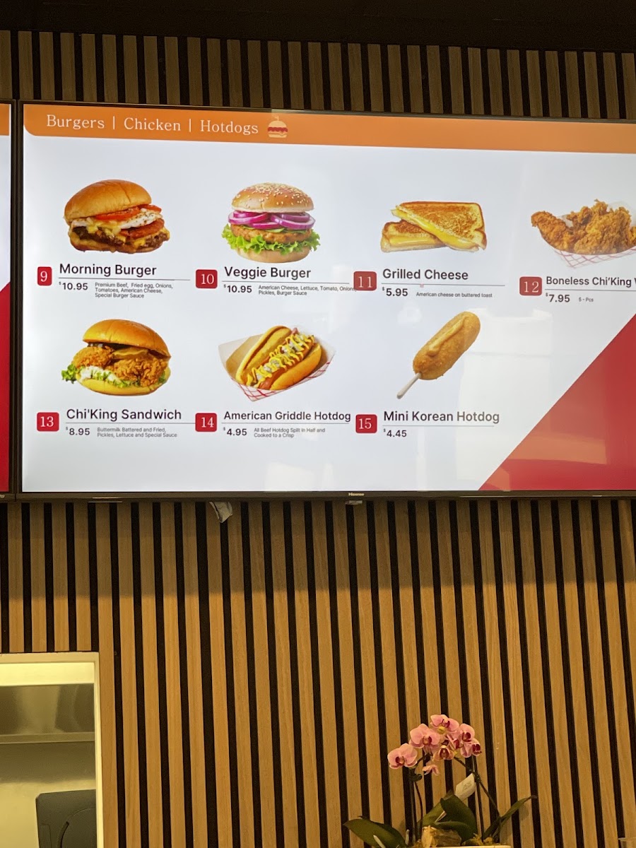 Burger Kraze menu board