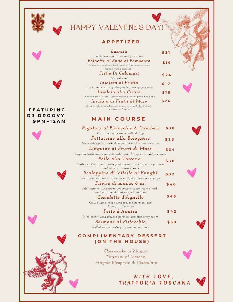 Trattoria Toscana menu board
