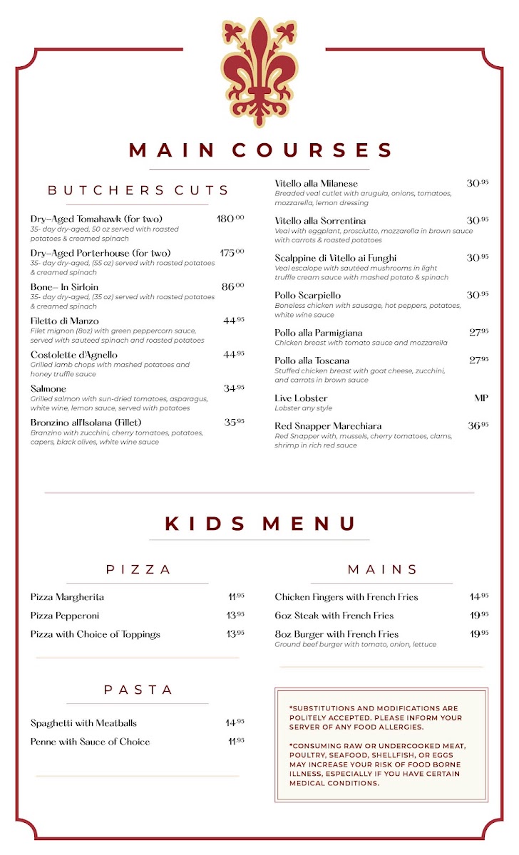 Trattoria Toscana menu board