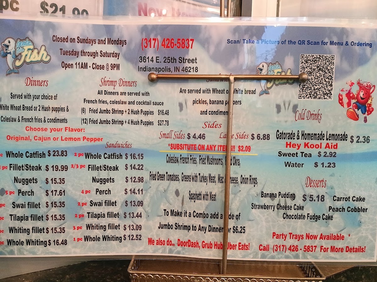 Taste This Fish menu board