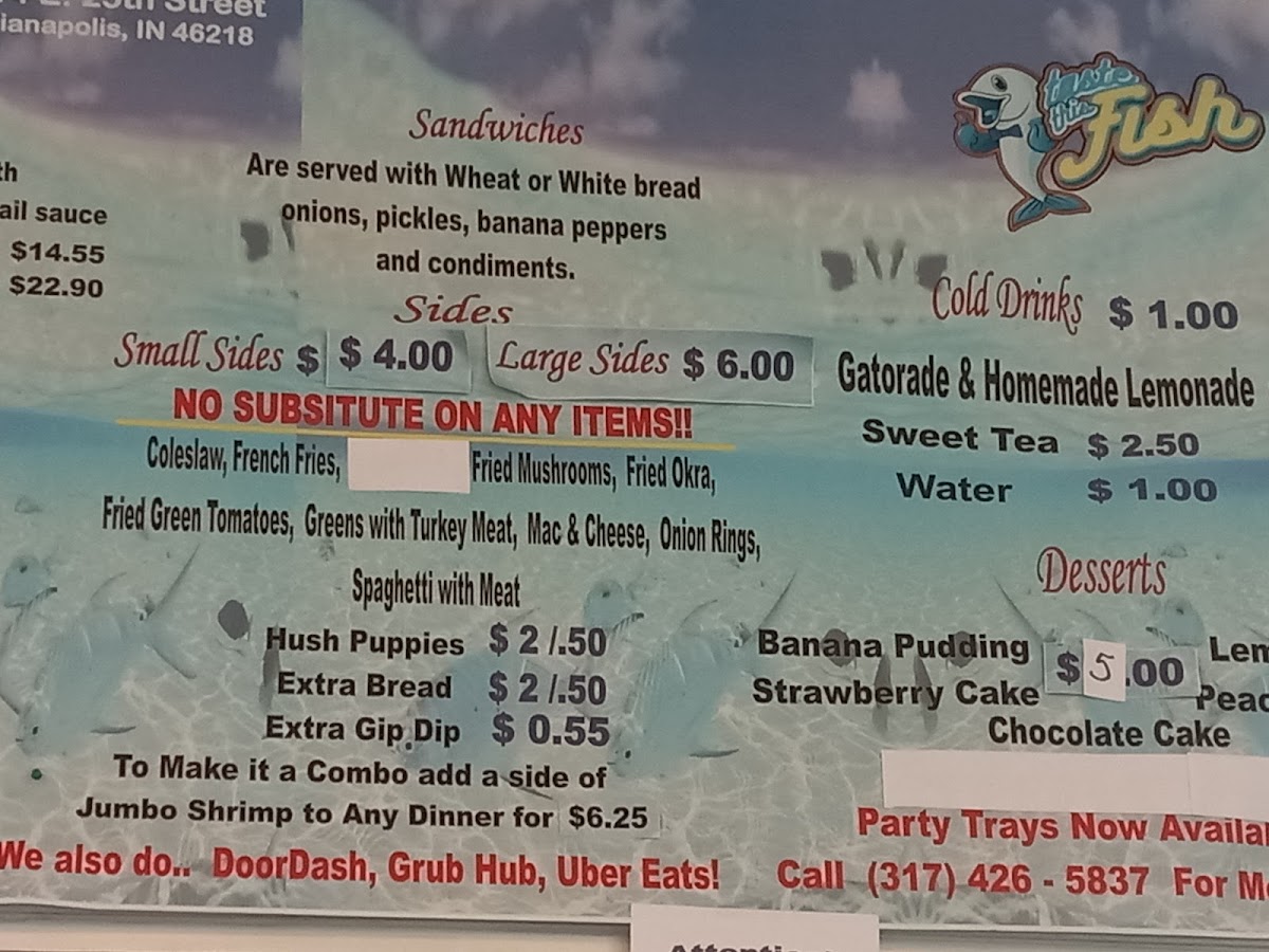 Taste This Fish menu board