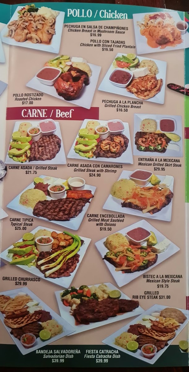 Restaurante Fuente De Vida menu board