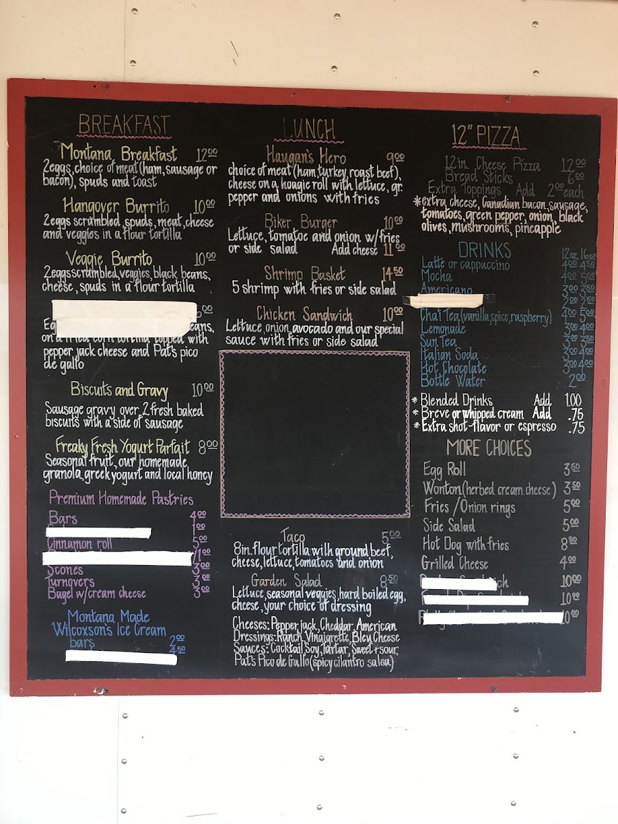 Haugan Express menu board