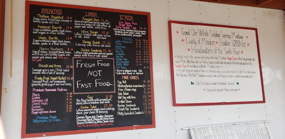Haugan Express menu board