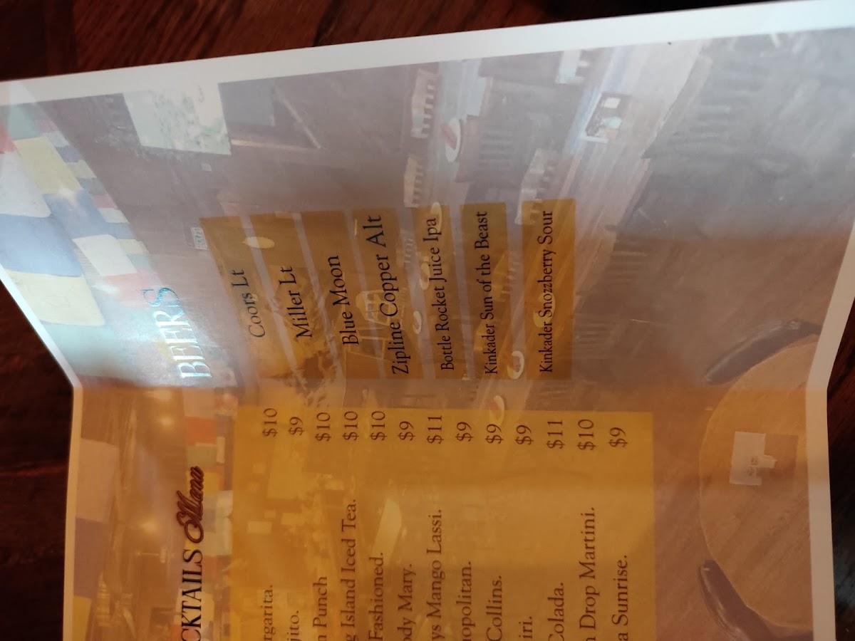 Everest Indian Kitchen menu board