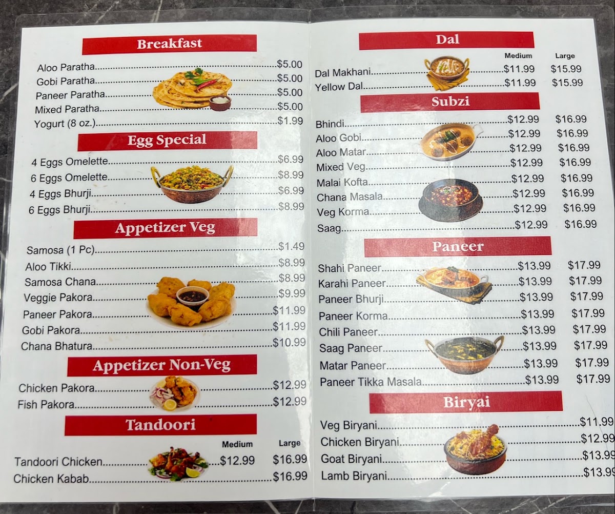 Panjabi Dhaba menu board