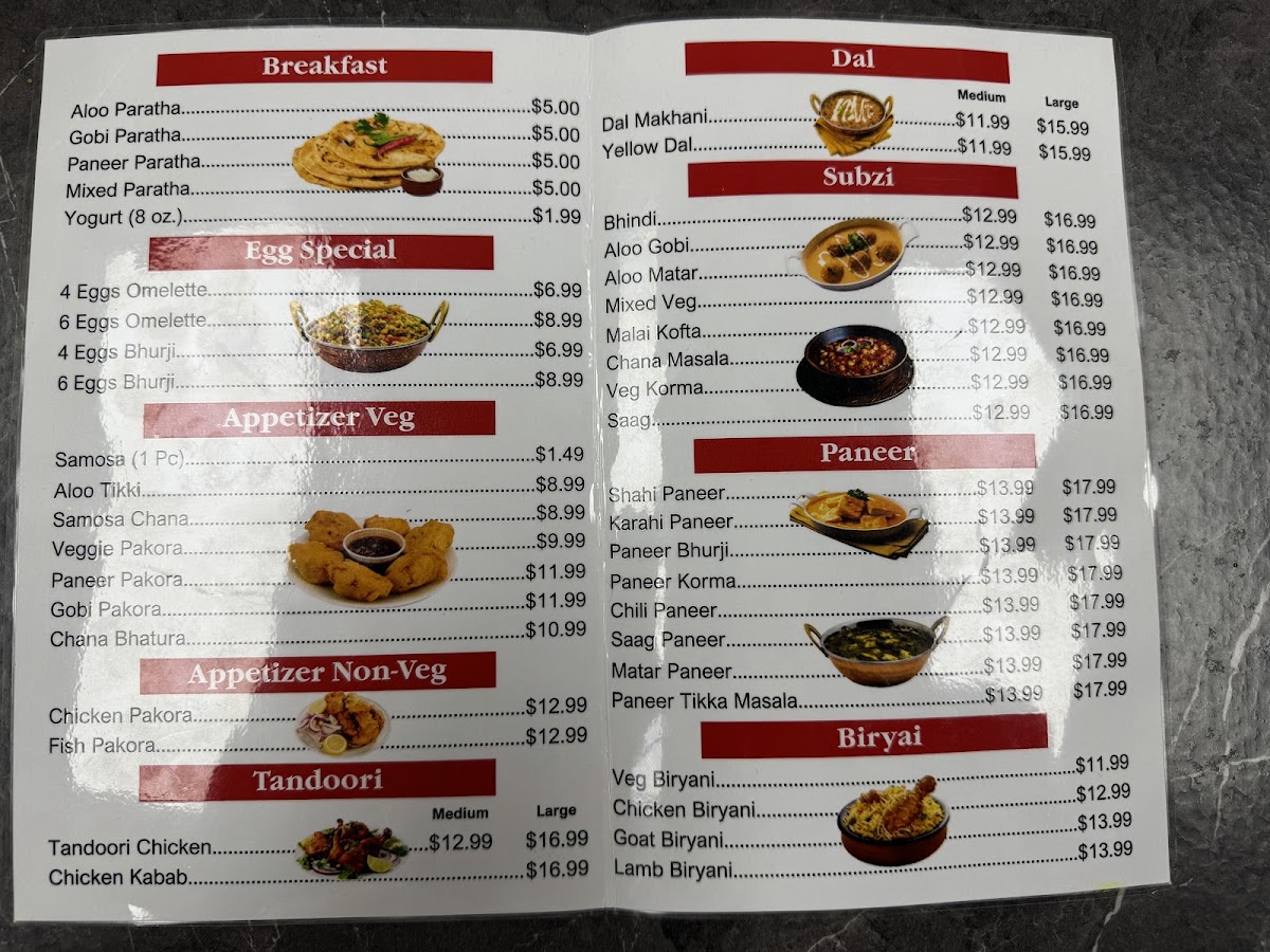Panjabi Dhaba menu board