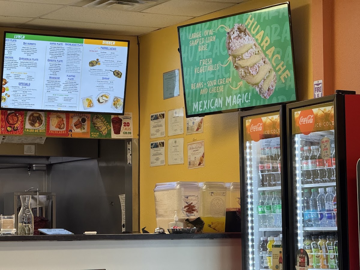 Taco Luchador menu board