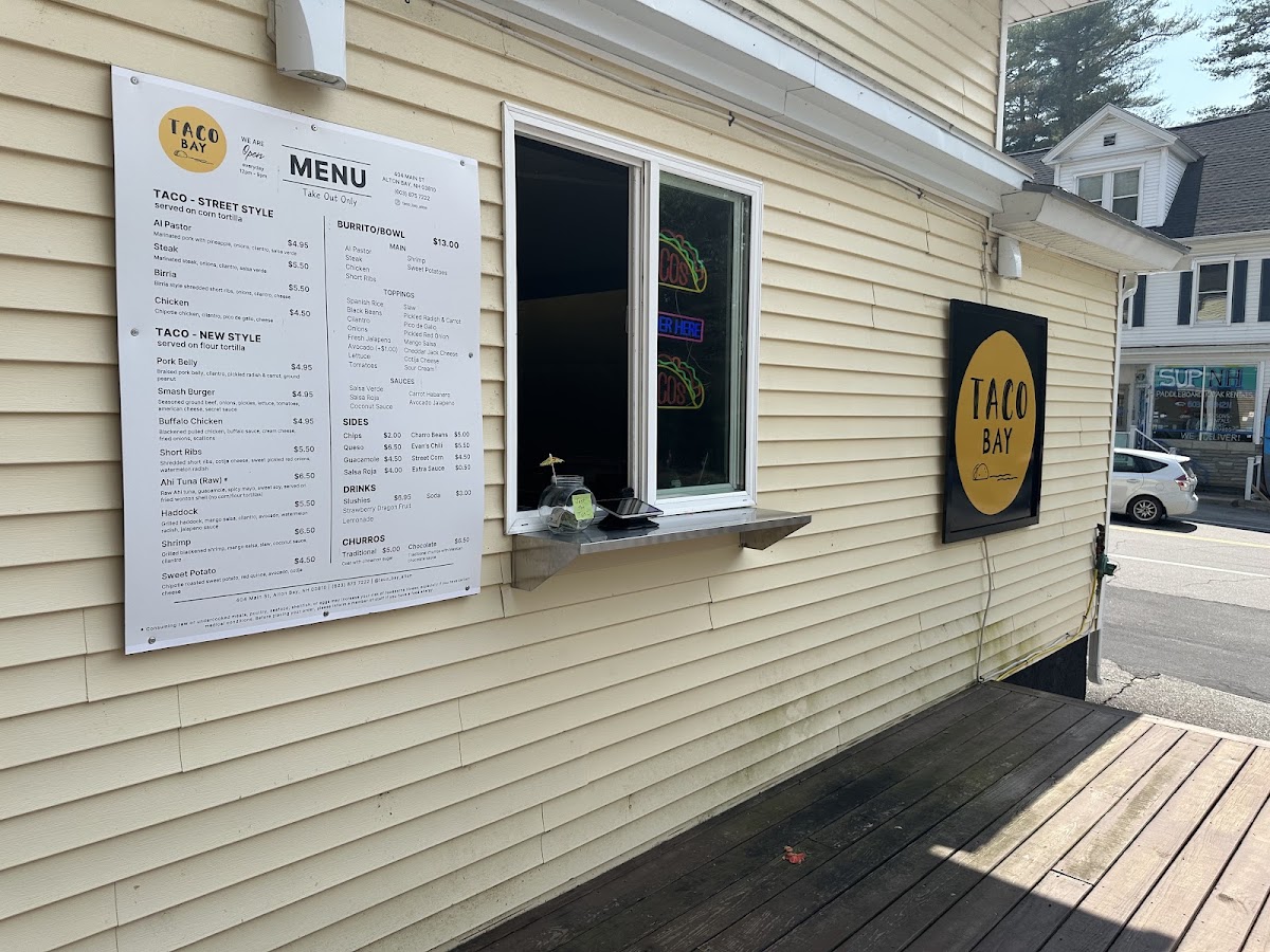 Taco Bay - Alton menu board
