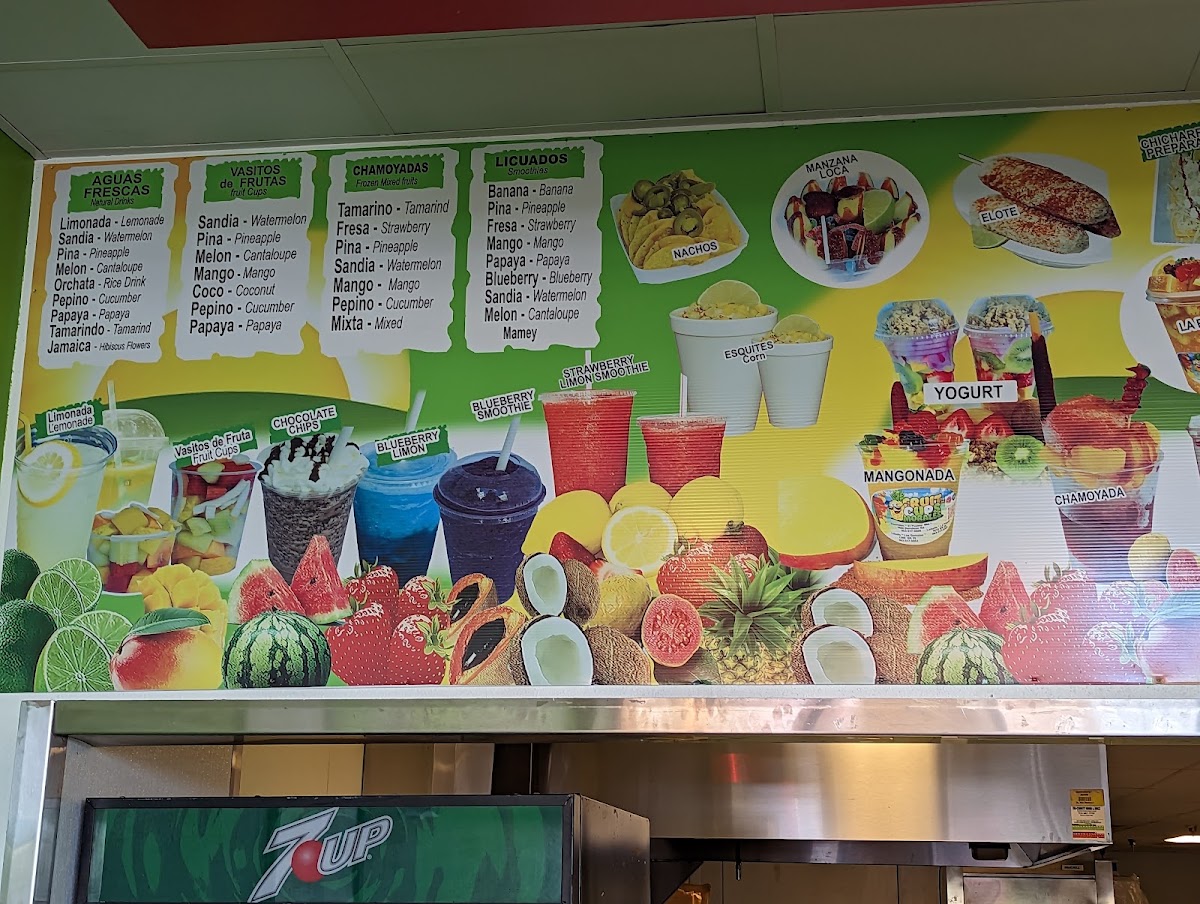Fruit Cup Morales menu board