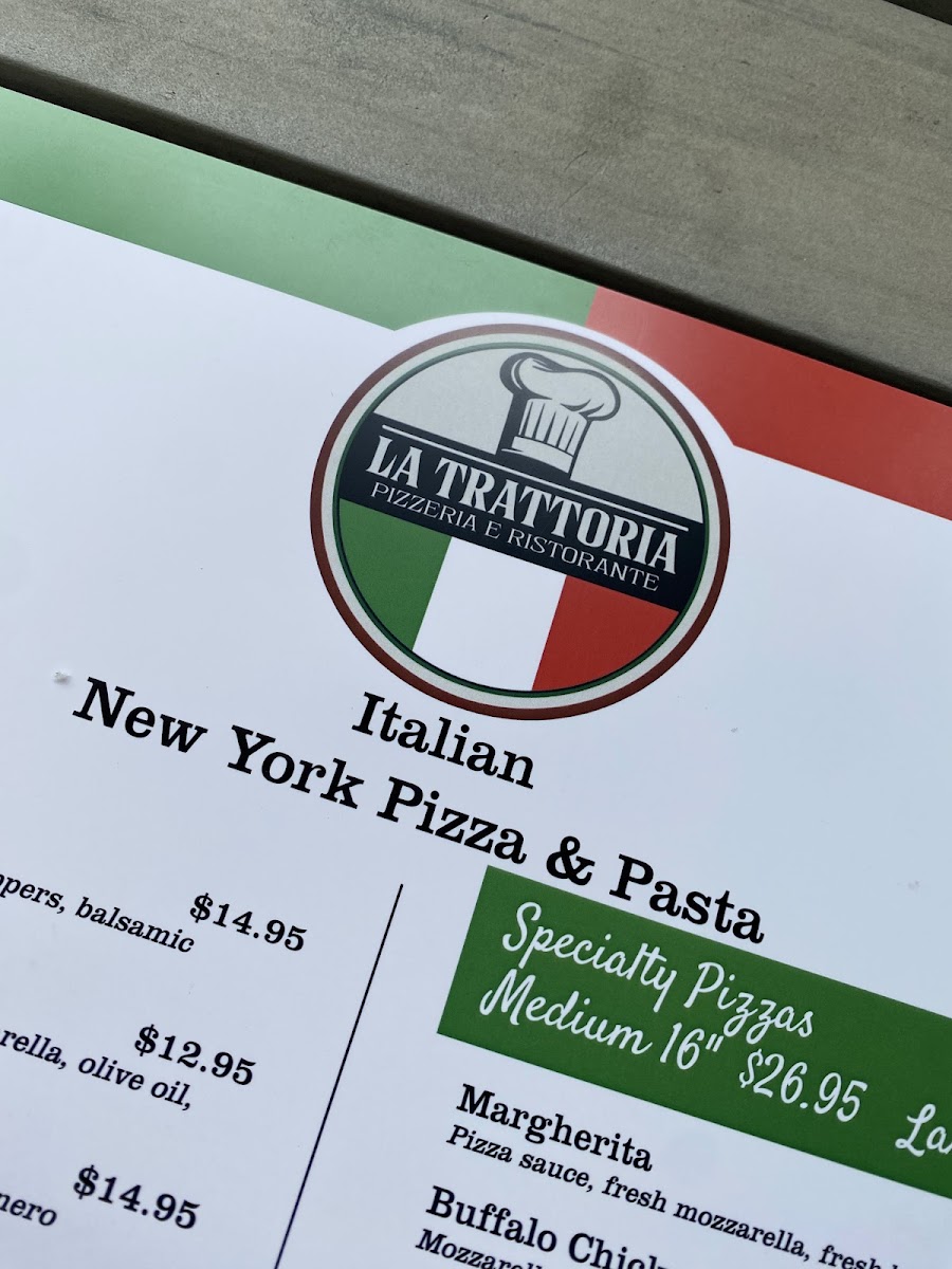 La Trattoria menu board