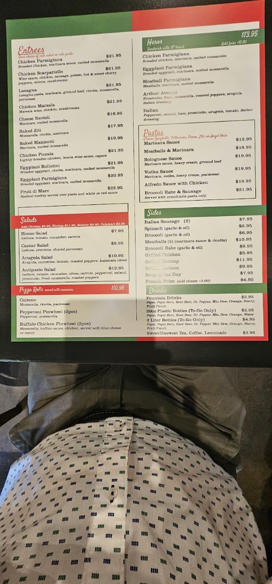 La Trattoria menu board