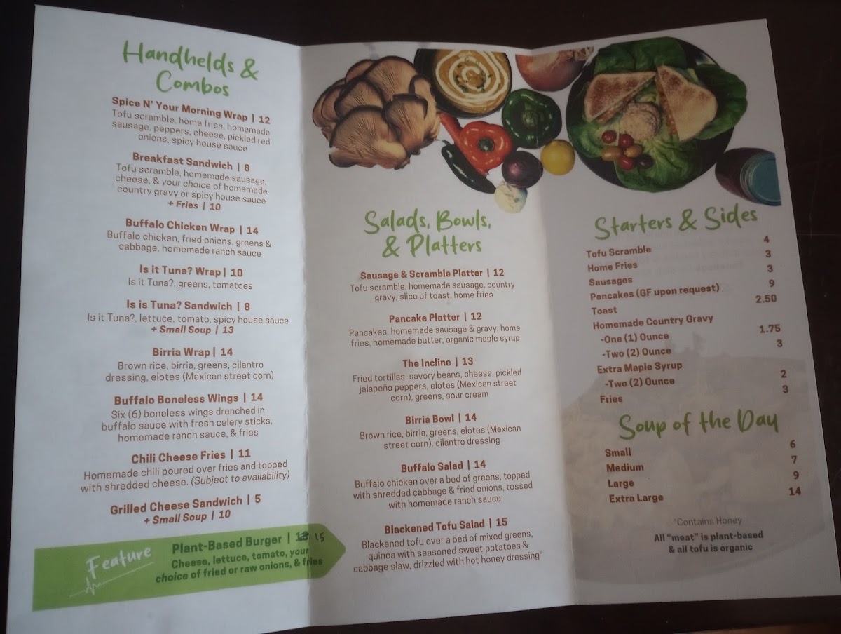 Vida Verde menu board