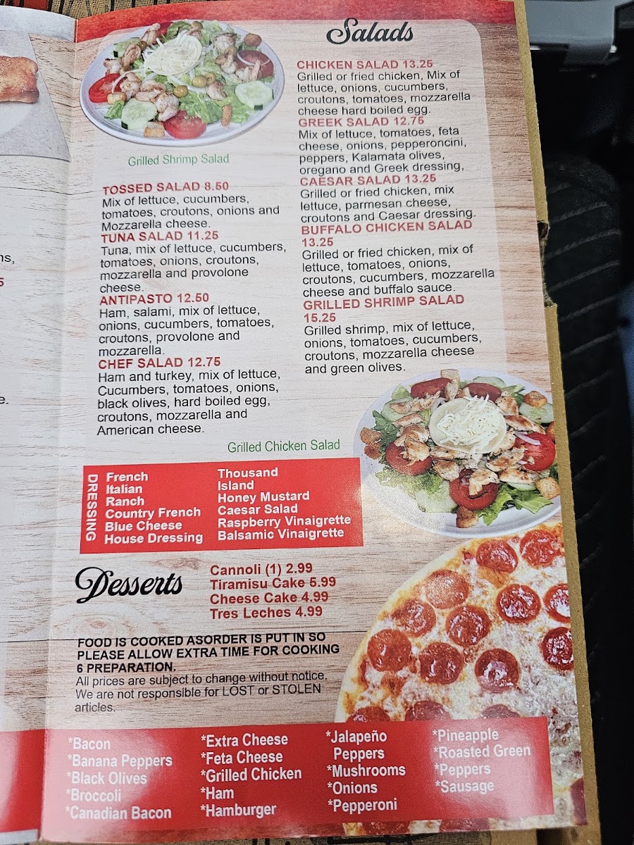 2 Brothers Italian Cuisine menu board