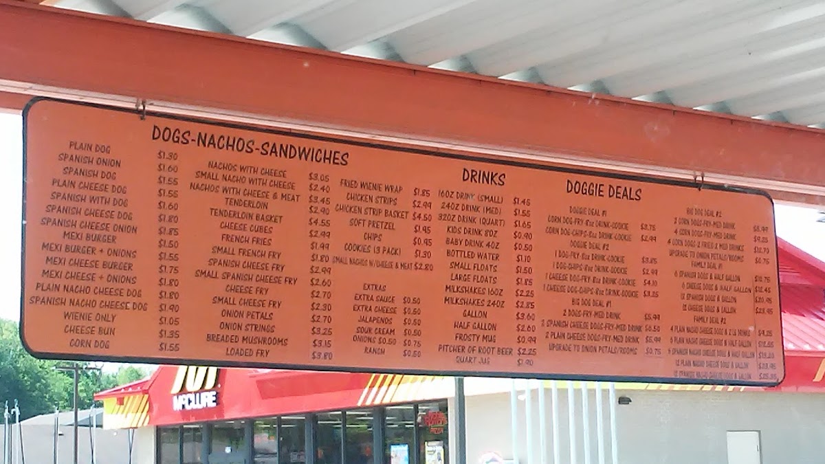 B&K Rootbeer menu board