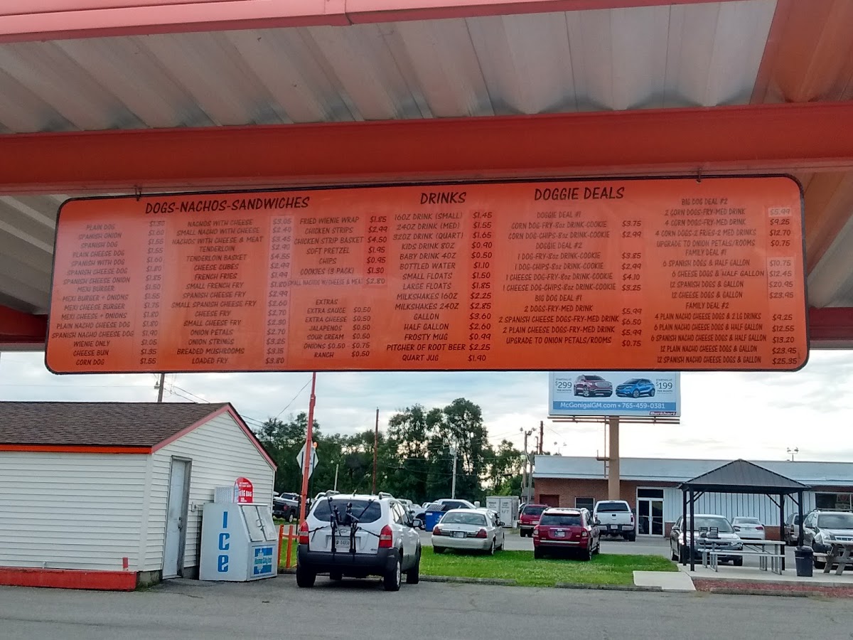 B&K Rootbeer menu board