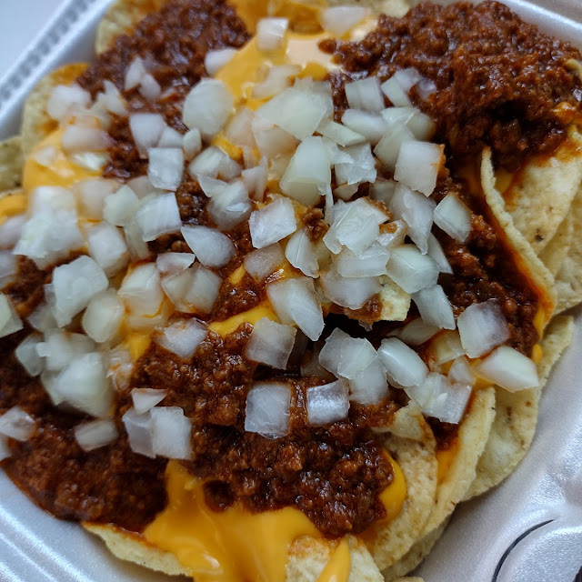 Loaded Nachos Meat Cheese and Onion
