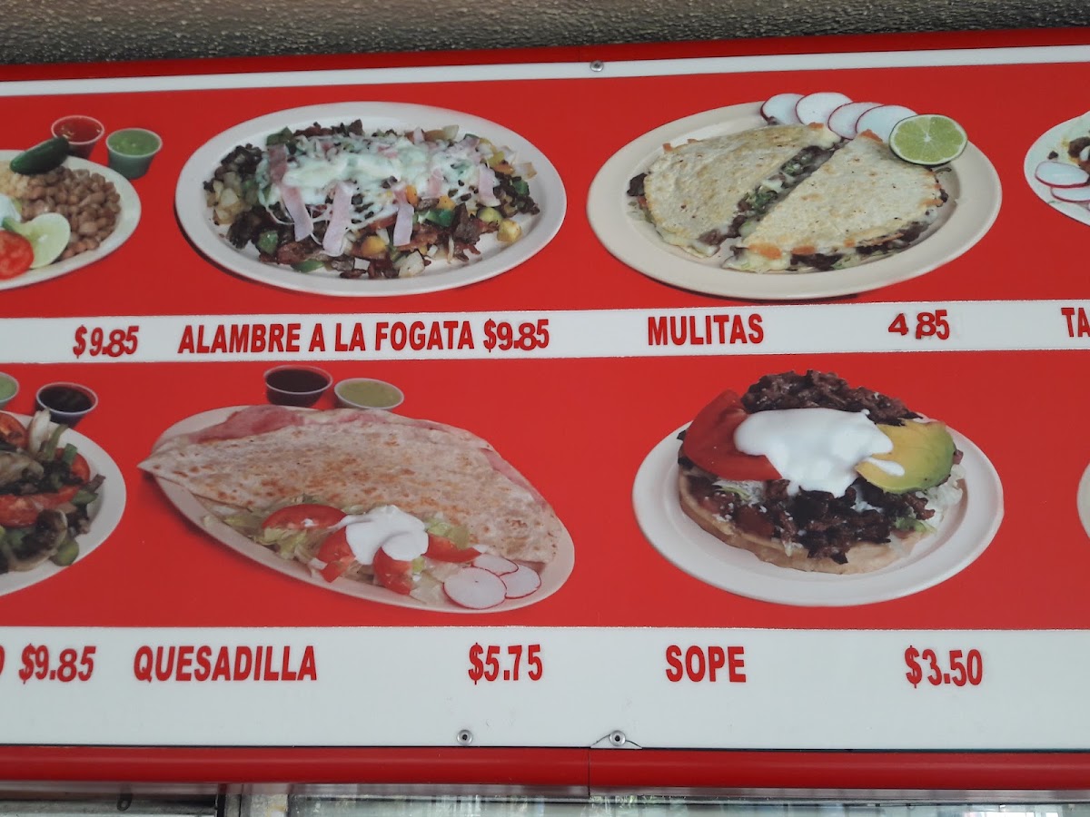 Cemitas Poblanas menu board
