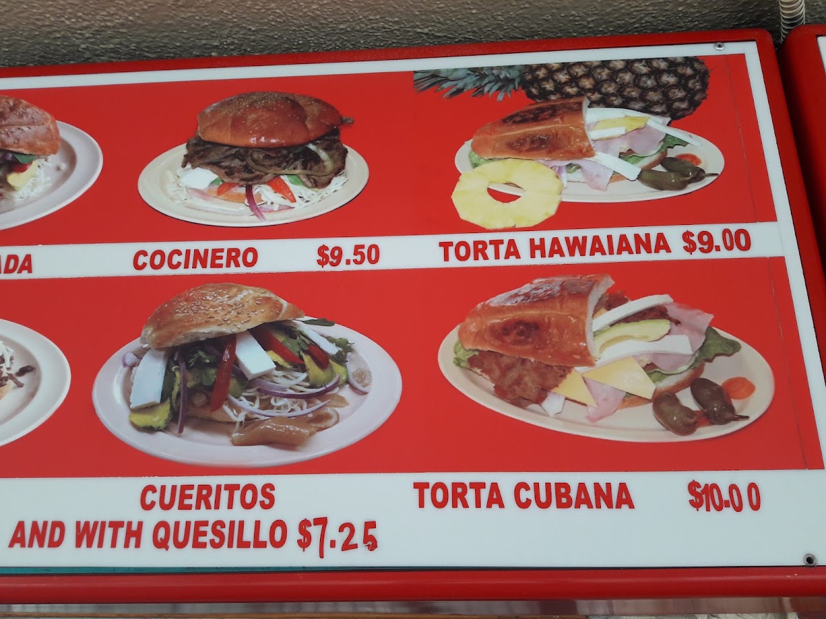Cemitas Poblanas menu board