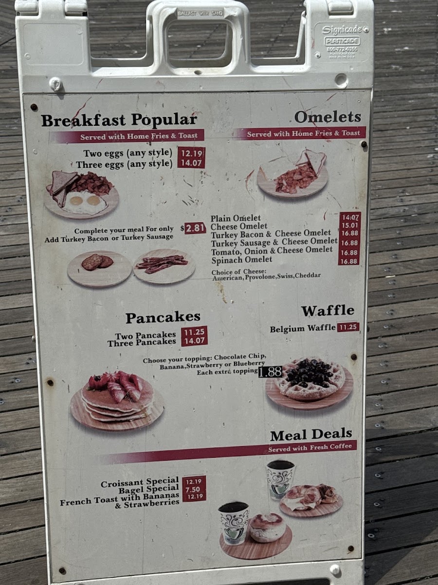 Joe Rock Cafe menu board