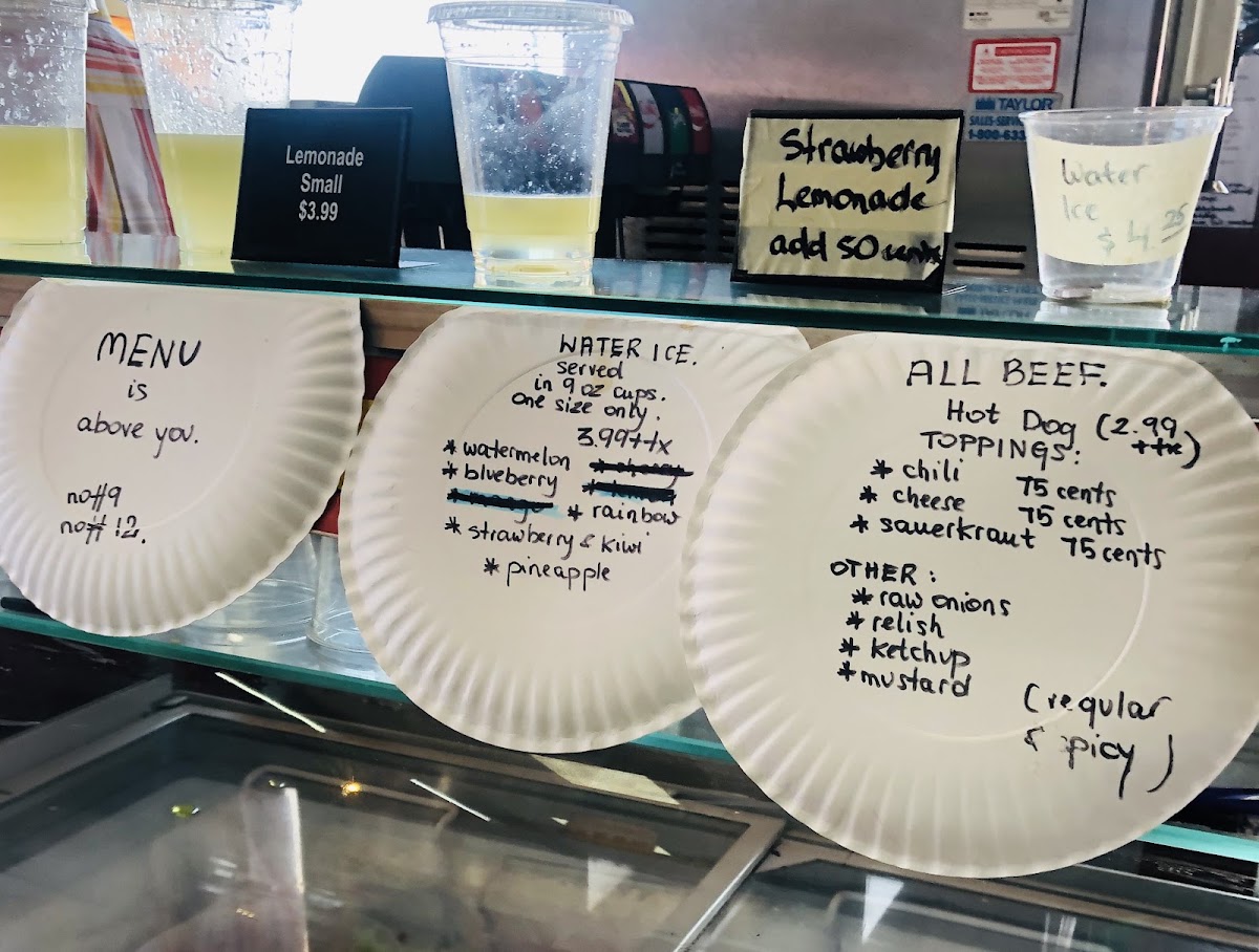 Joe Rock Cafe menu board