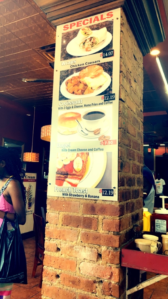 Joe Rock Cafe menu board