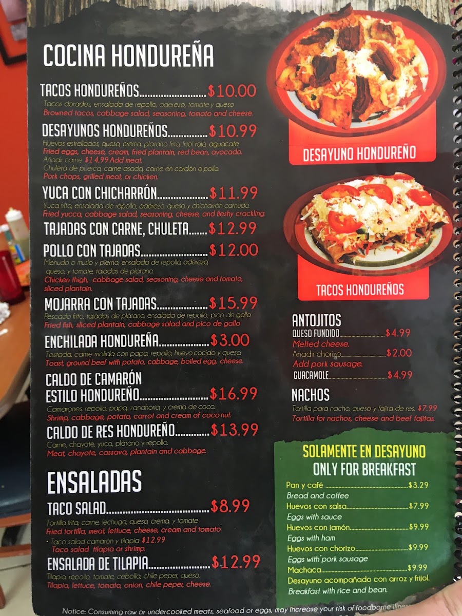 San Luis Grill menu board