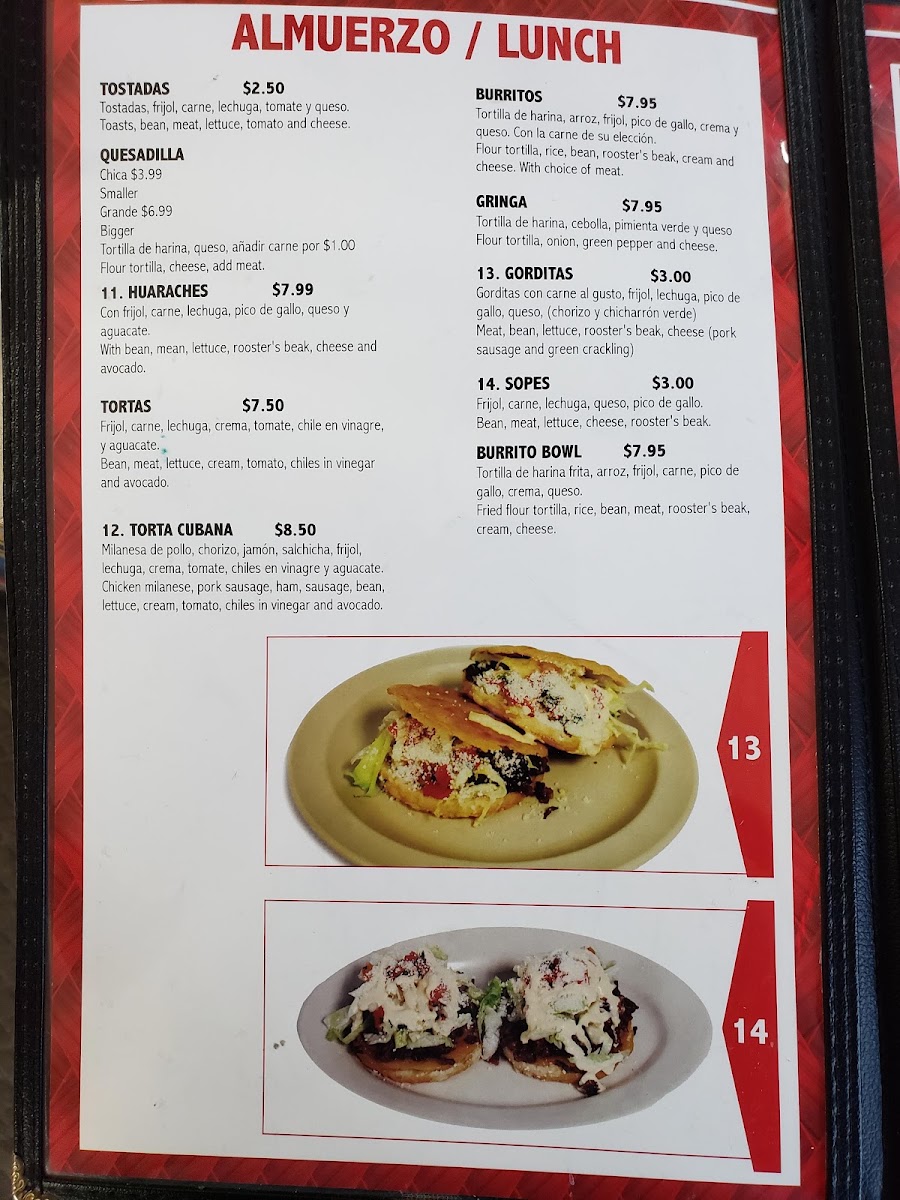 San Luis Grill menu board
