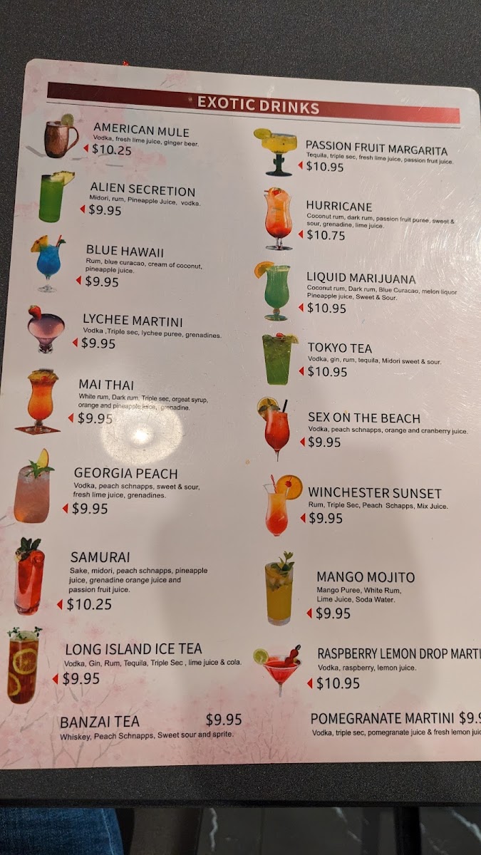 La Finka Mexican Restaurant and Grill menu board