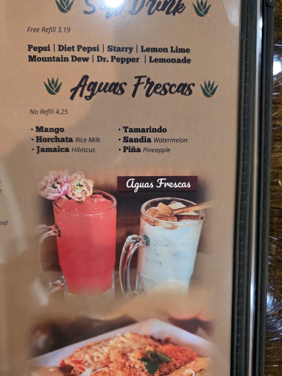 La Finka Mexican Restaurant and Grill menu board