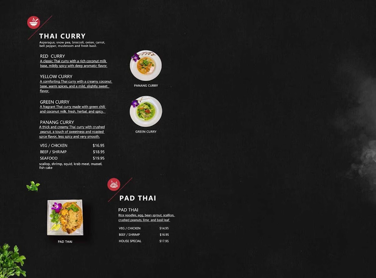 Hana Sushi Asian Cuisine menu board
