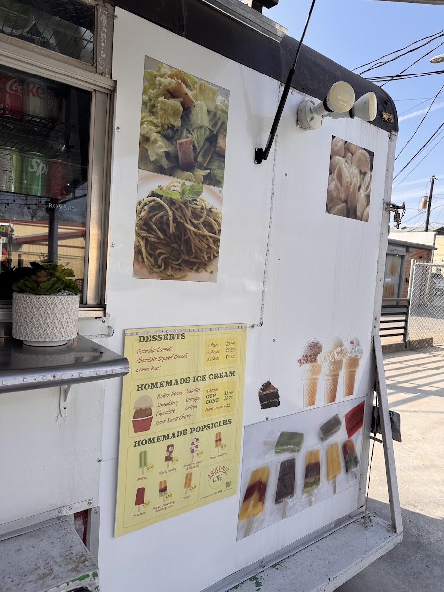 Abyssinia cafe menu board