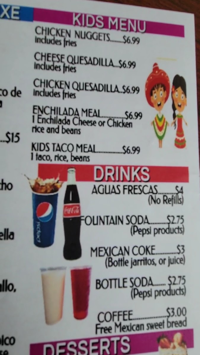 Rosy’s Tacos menu board