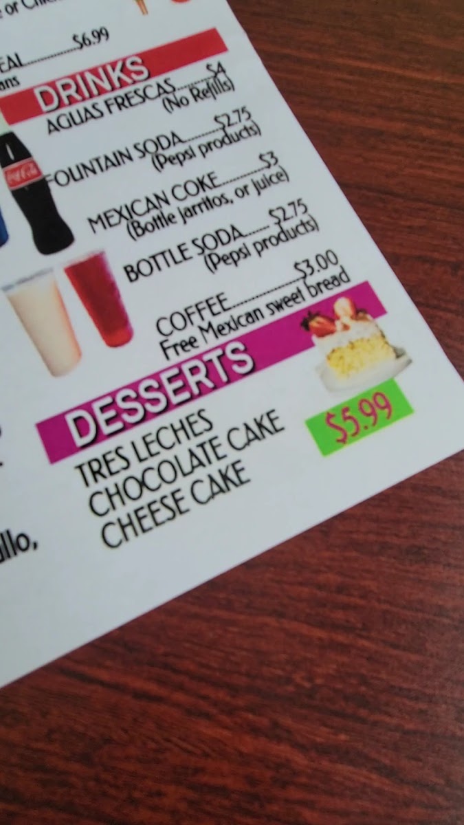 Rosy’s Tacos menu board