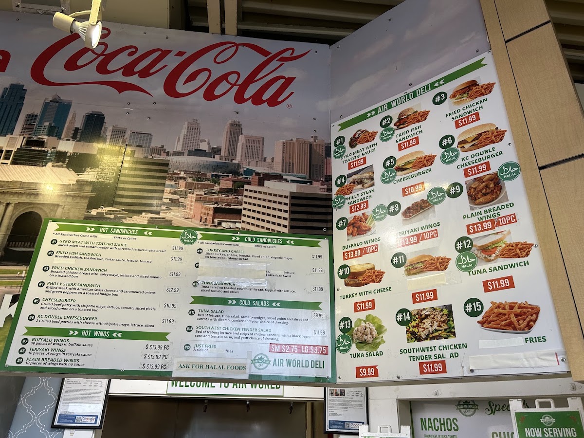 Air World Deli menu board