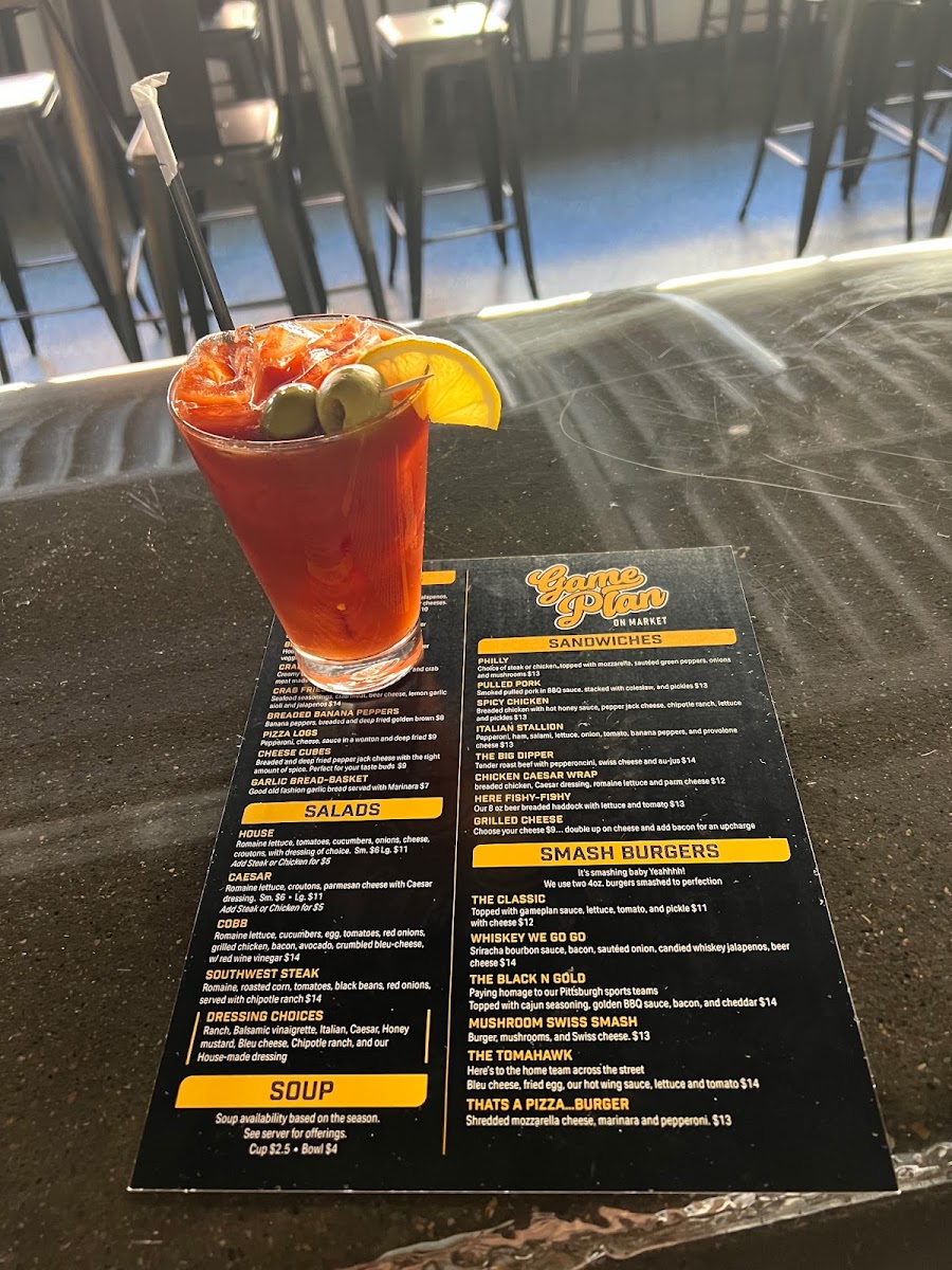 Game Plan on Market menu board