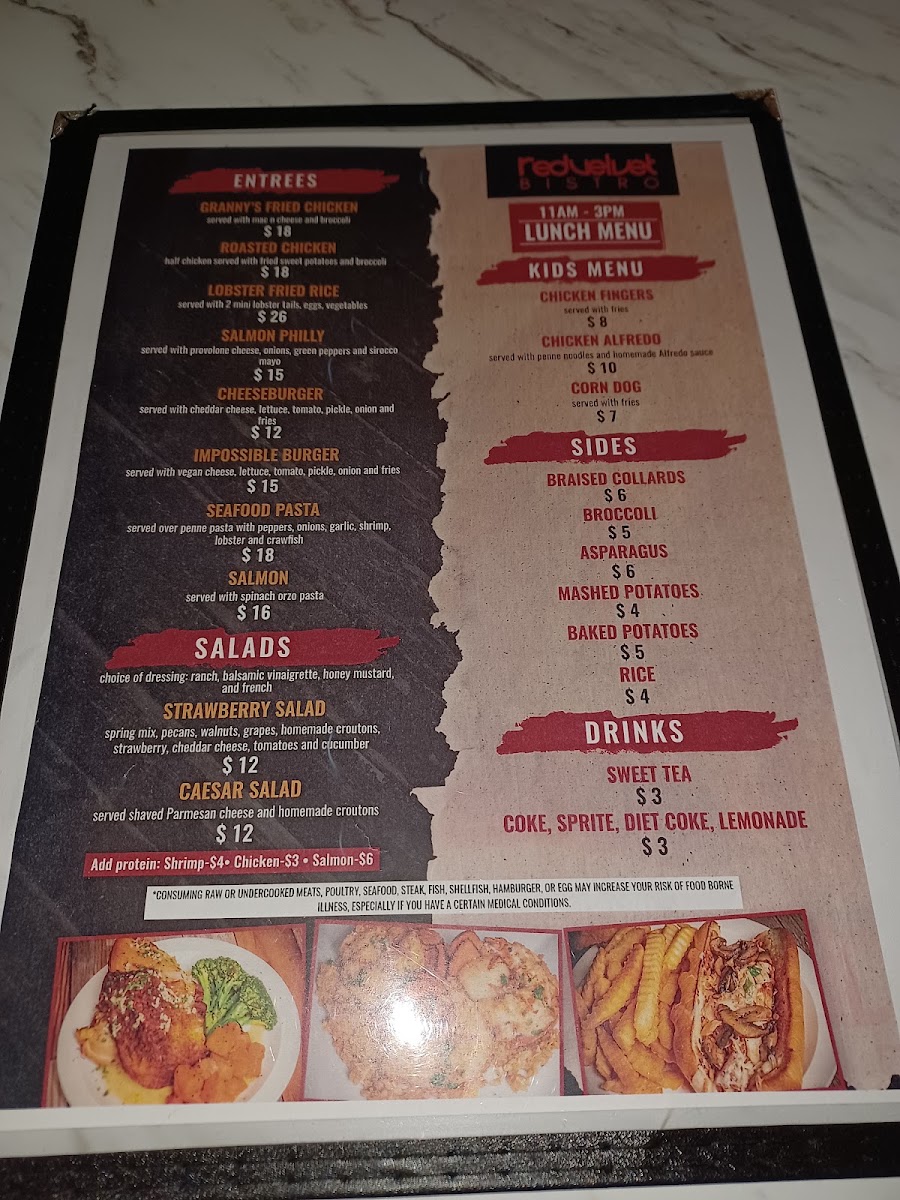 T's Brunch Bar menu board