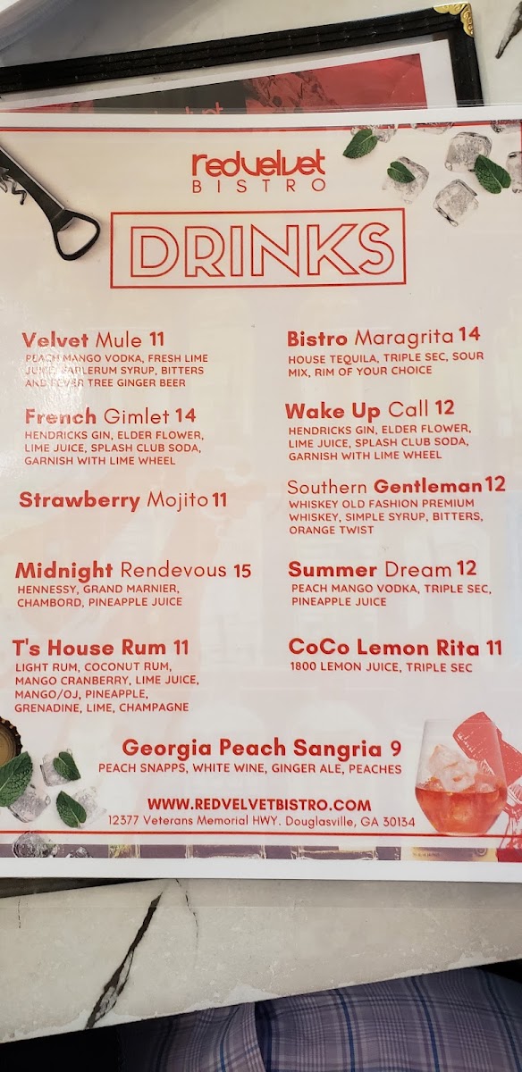 T's Brunch Bar menu board