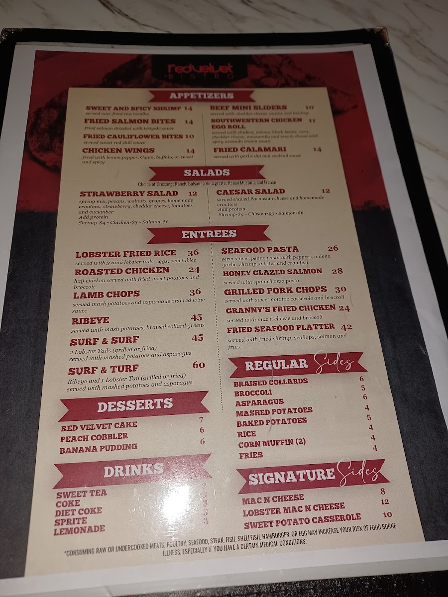 T's Brunch Bar menu board