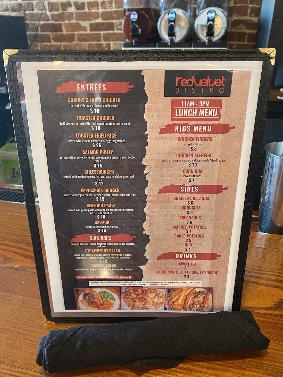 T's Brunch Bar menu board
