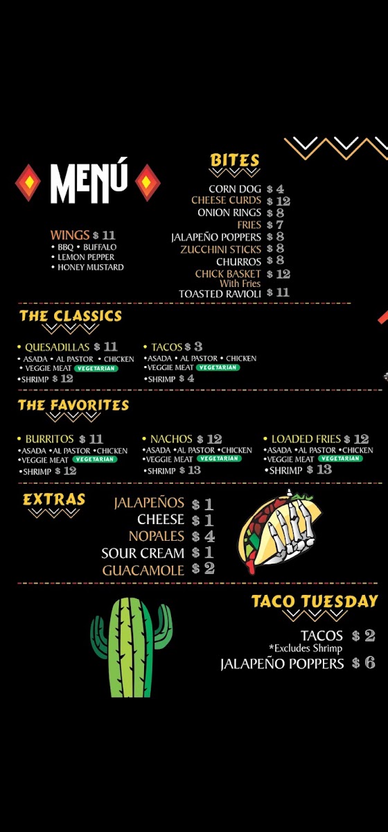 The Nach menu board