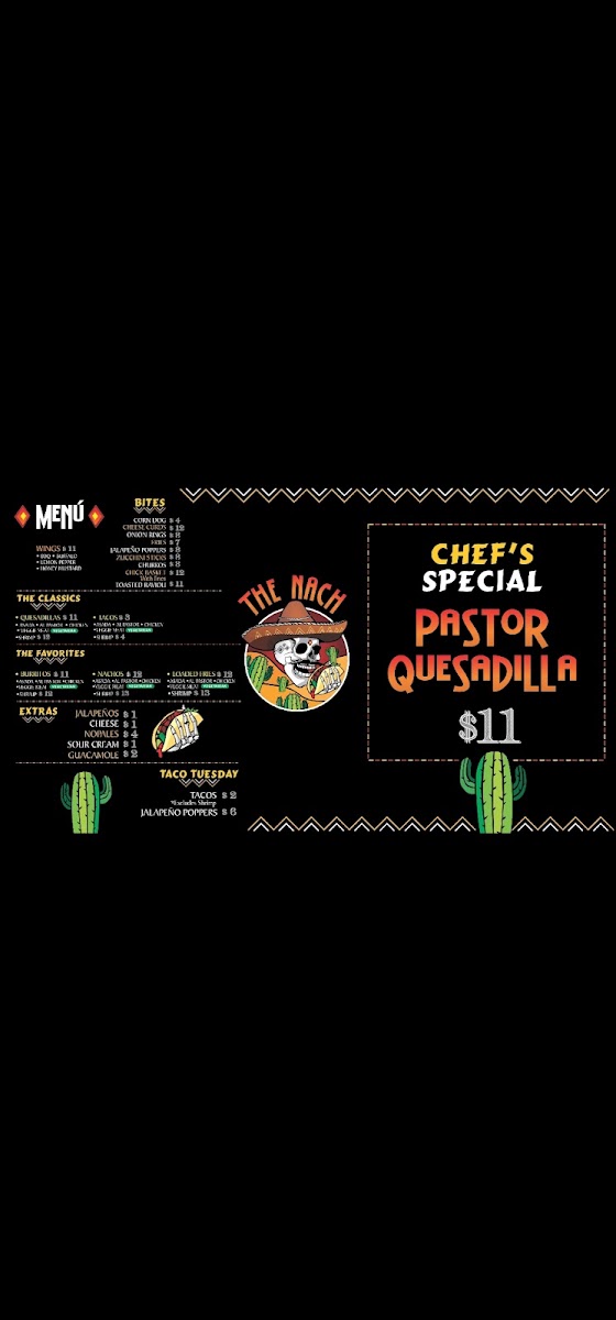The Nach menu board
