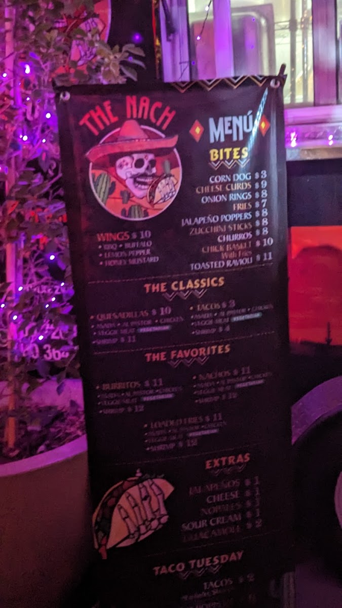 The Nach menu board