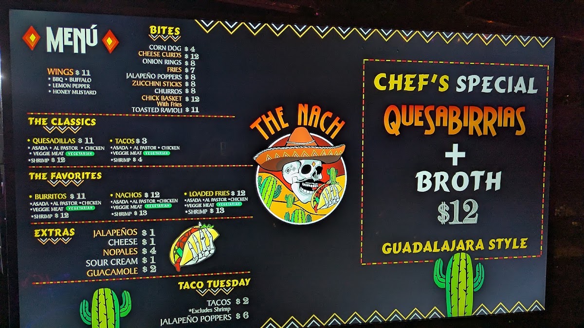 The Nach menu board