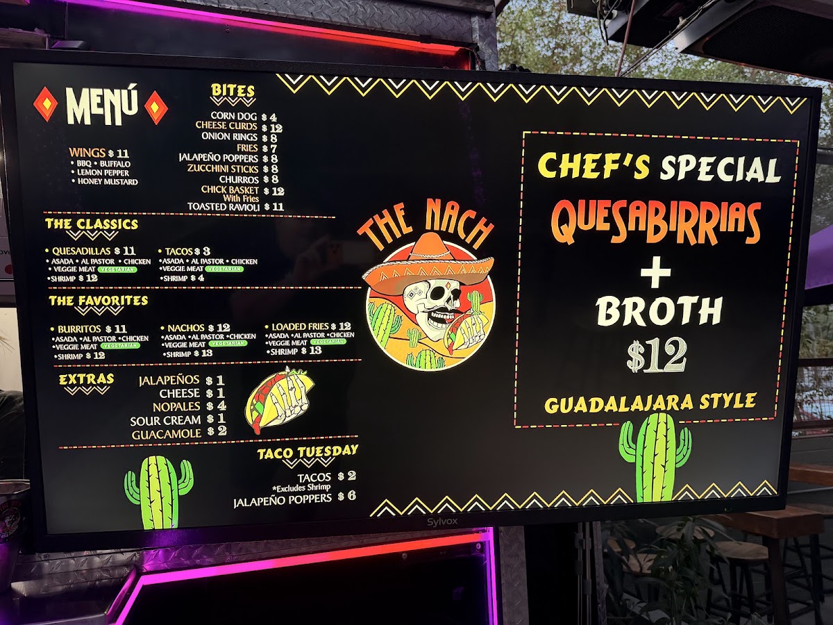 The Nach menu board