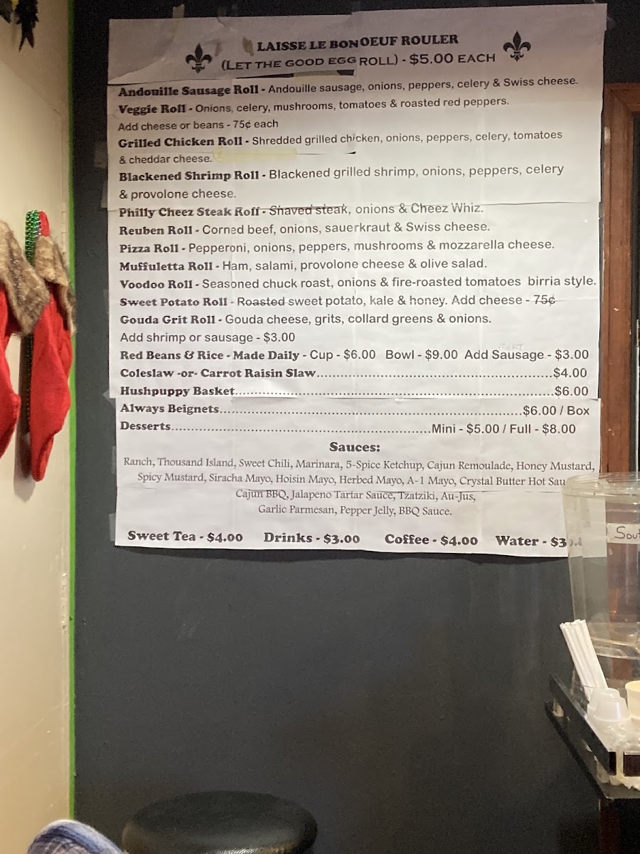 Lan-Yap Cafe menu board