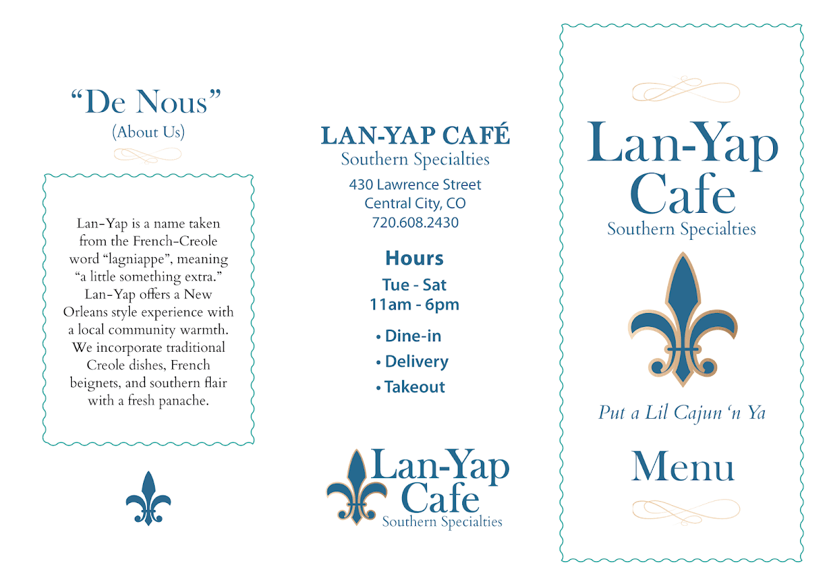 Lan-Yap Cafe menu board