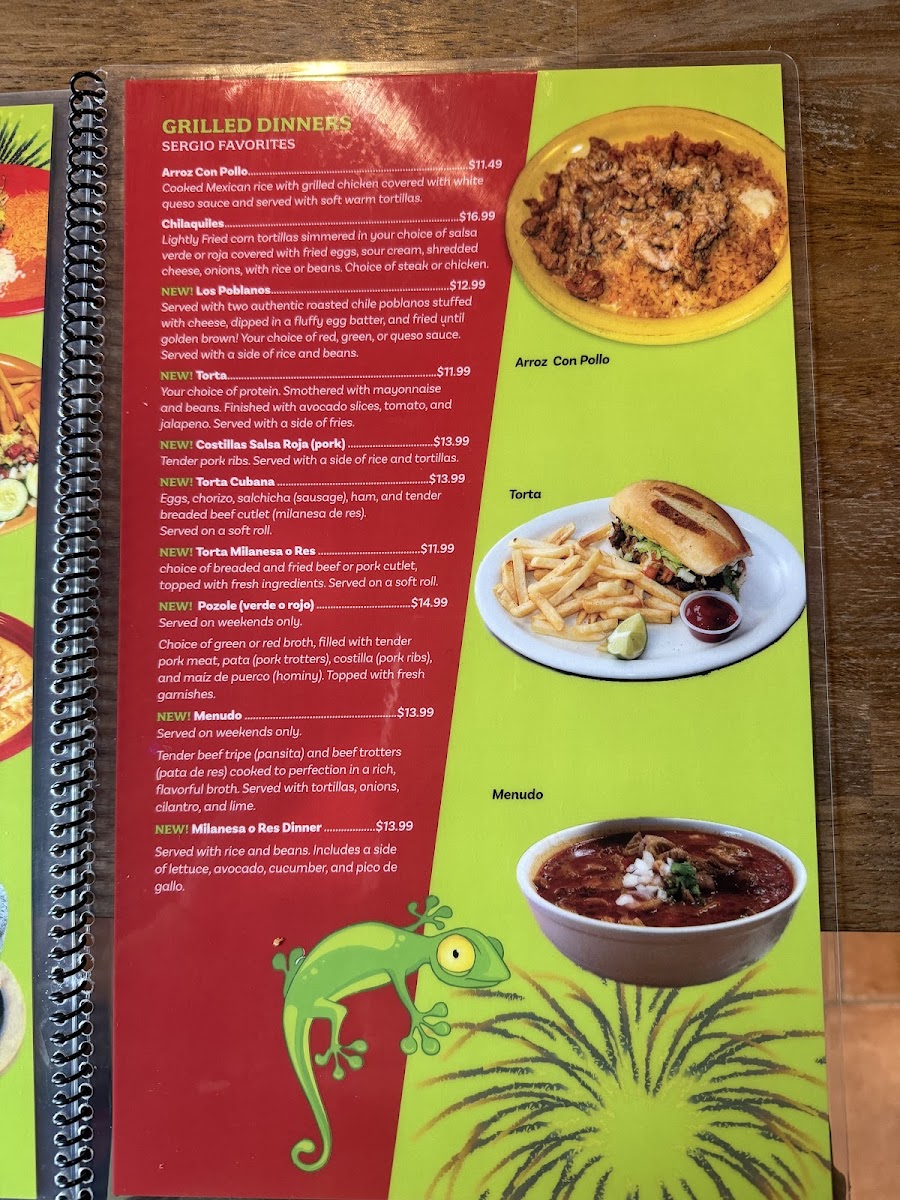 Iguana’s Taqueria Restaurant menu board