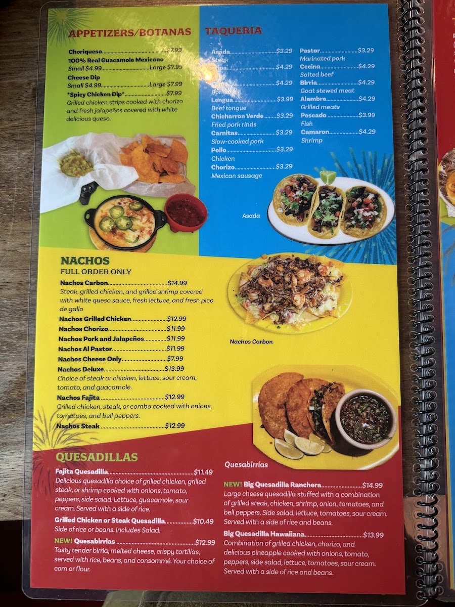 Iguana’s Taqueria Restaurant menu board